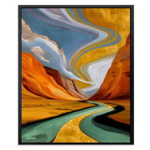 Desert Canyon Convergence canvas wall art, room view