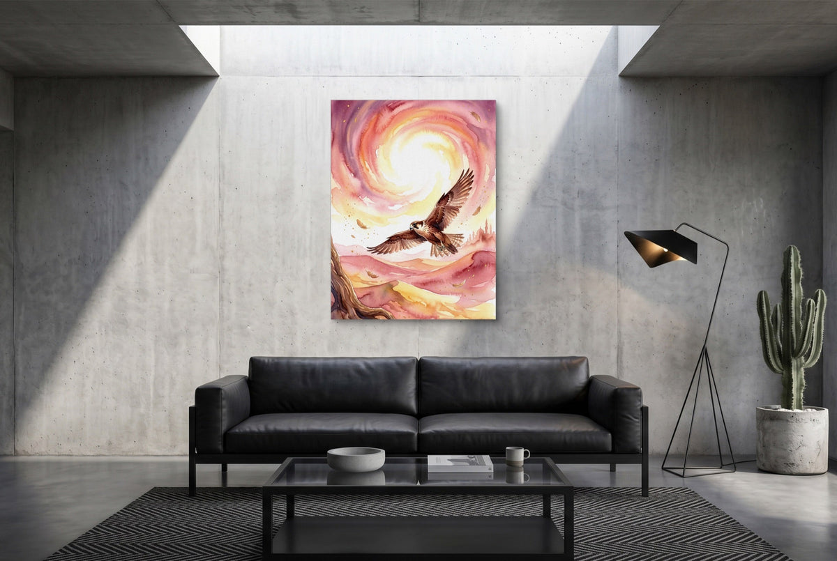 Desert Falcon Ascends - Luxury Wall Art