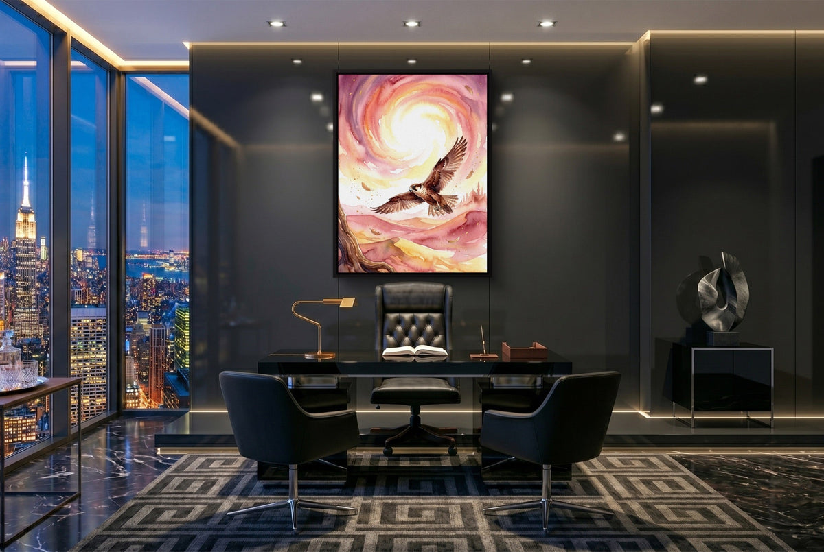 Desert Falcon Ascends - Luxury Wall Art