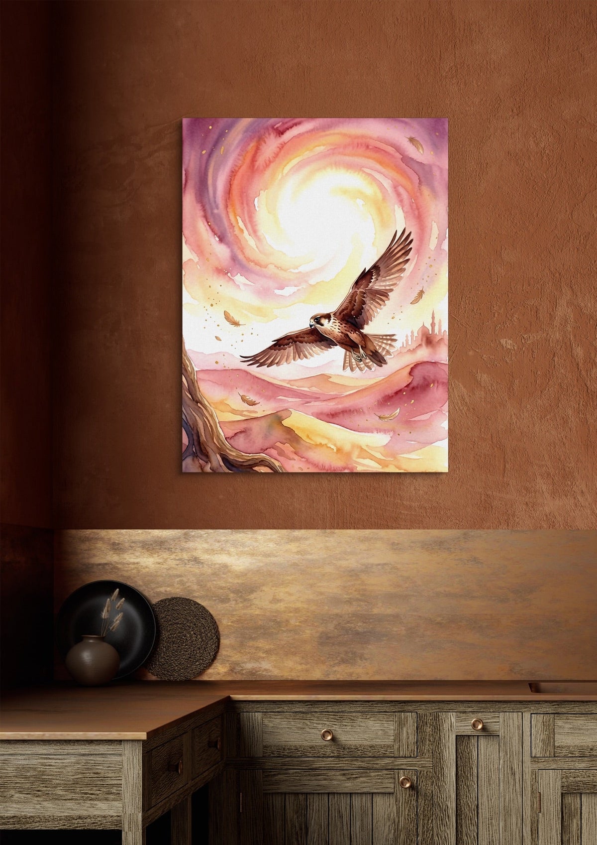 Desert Falcon Ascends - Luxury Wall Art