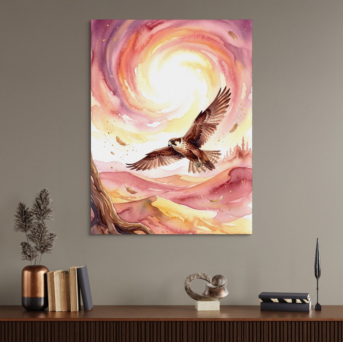 Desert Falcon Ascends - Luxury Wall Art