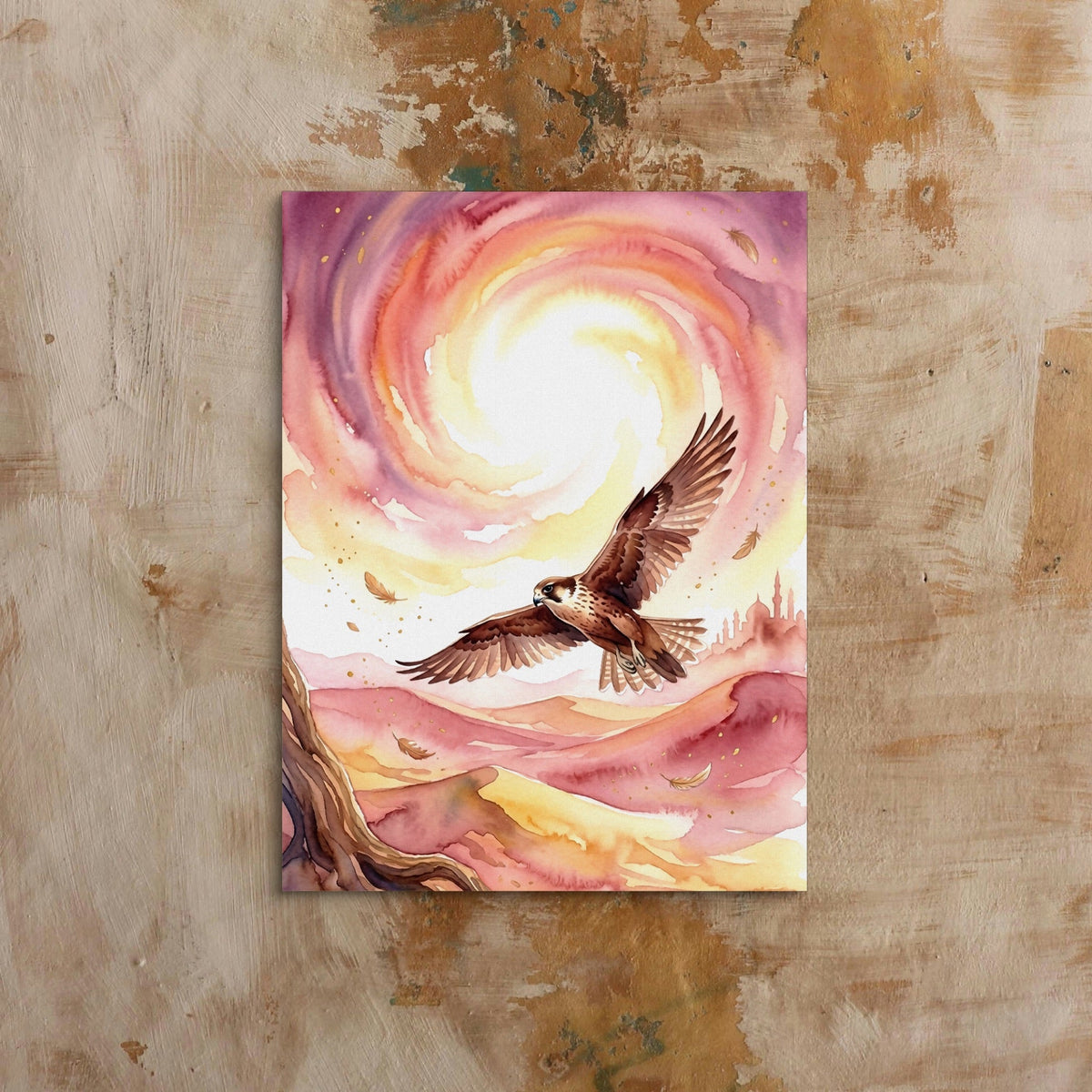 Desert Falcon Ascends - Luxury Wall Art