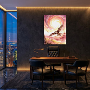 Desert Falcon Ascends — desert falcon ascends sq premium views 1port flush print