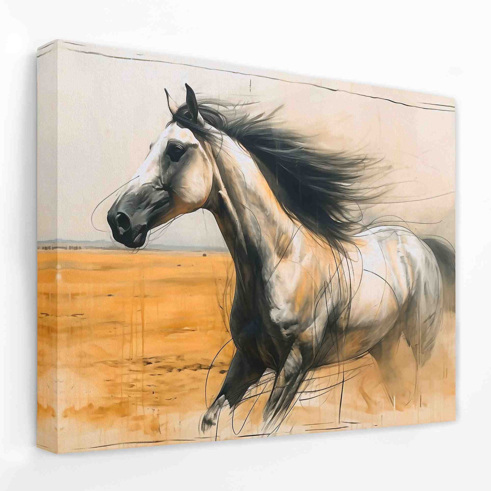 Desert Horse - Animals Canvas Wall Art