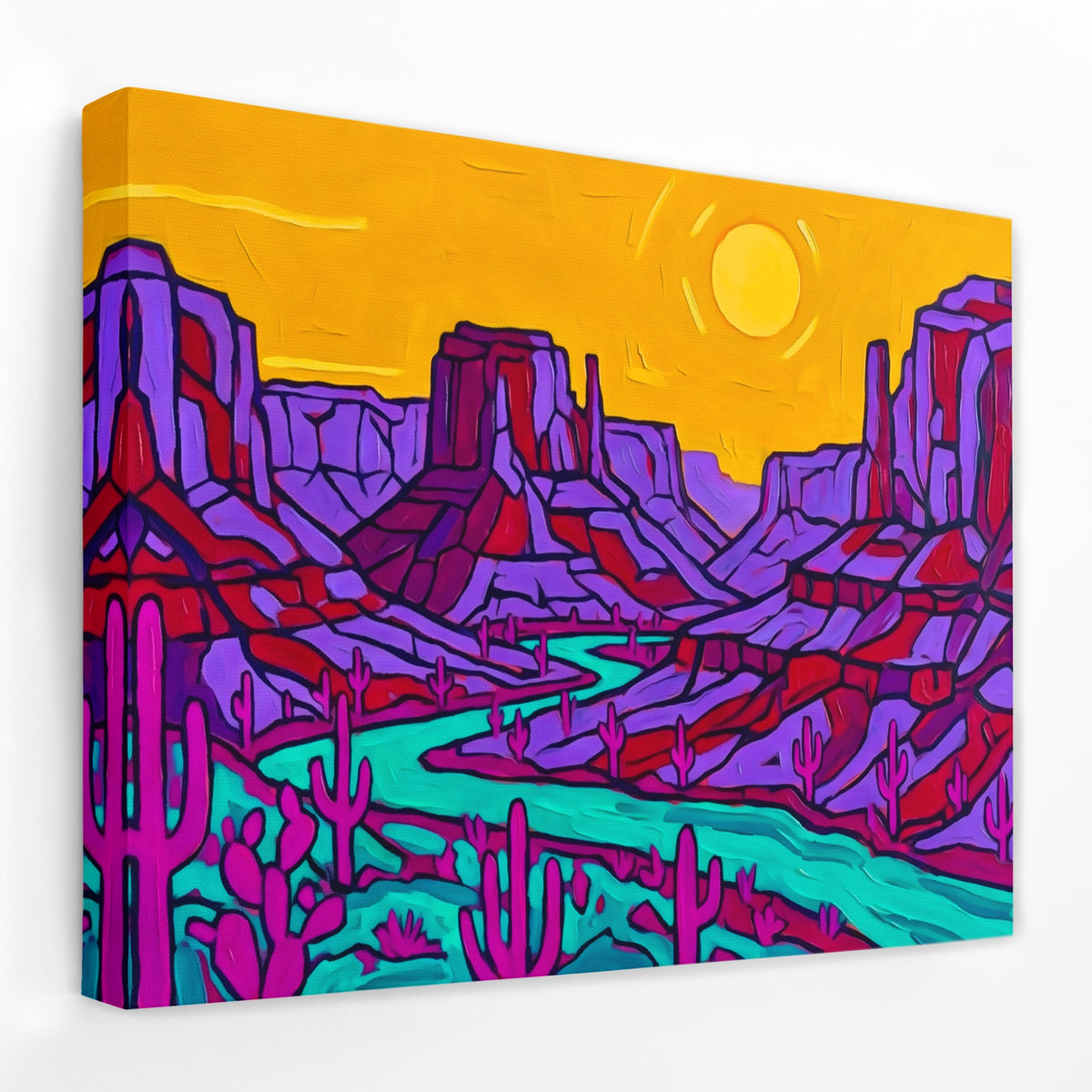 Desert Saguaro Twilight — Desert Saguaro Twilight Landscape   Side View   Mirror Wrap 70
