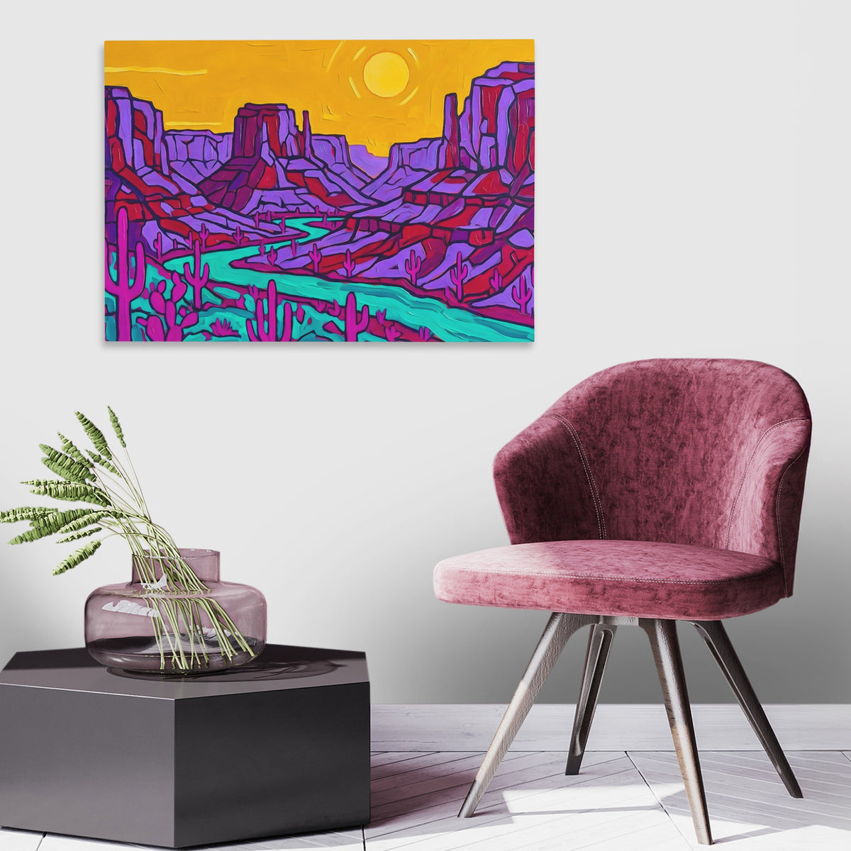 Desert Saguaro Twilight — Desert Saguaro Twilight New   Land Purple Chair 134