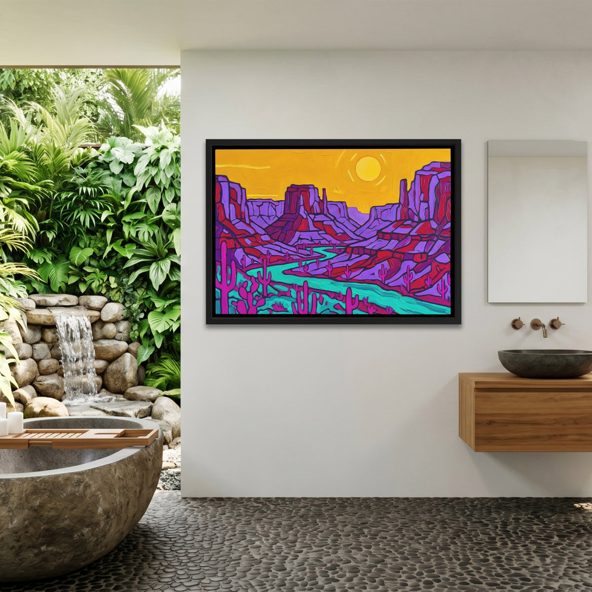 Desert Saguaro Twilight — Desert Saguaro Twilight Outdoor Bathroom Land 150