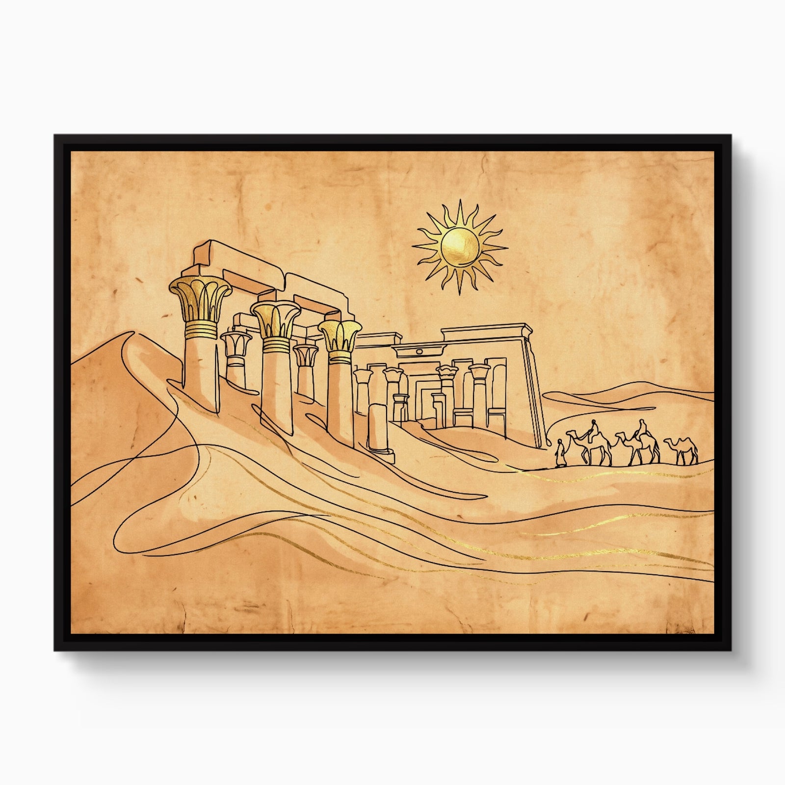 Desert Temple Sunrise — desert temple sunrise white studio framed black