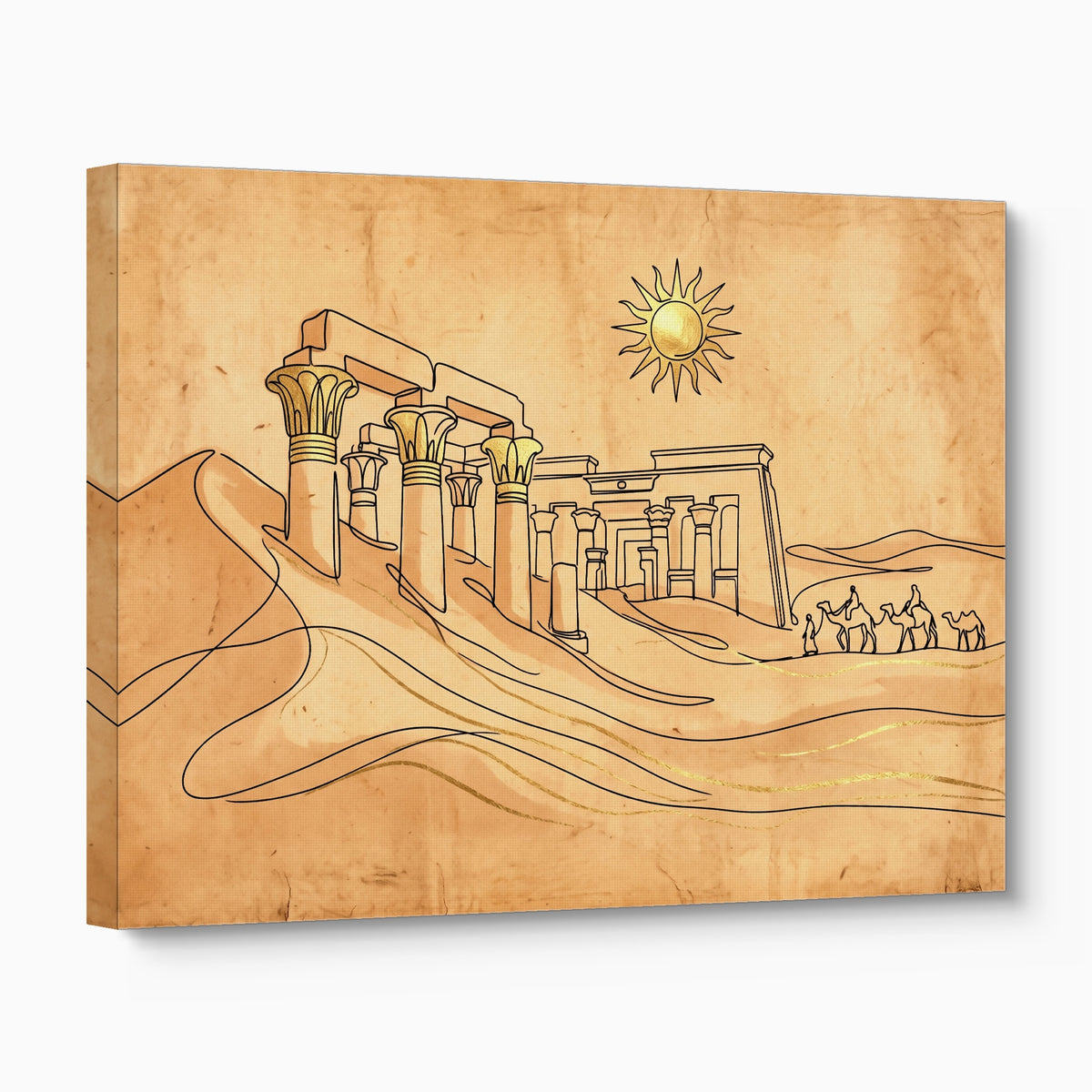 Desert Temple Sunrise — desert temple sunrise angled flush print