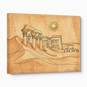 Desert Temple Sunrise — desert temple sunrise angled flush print