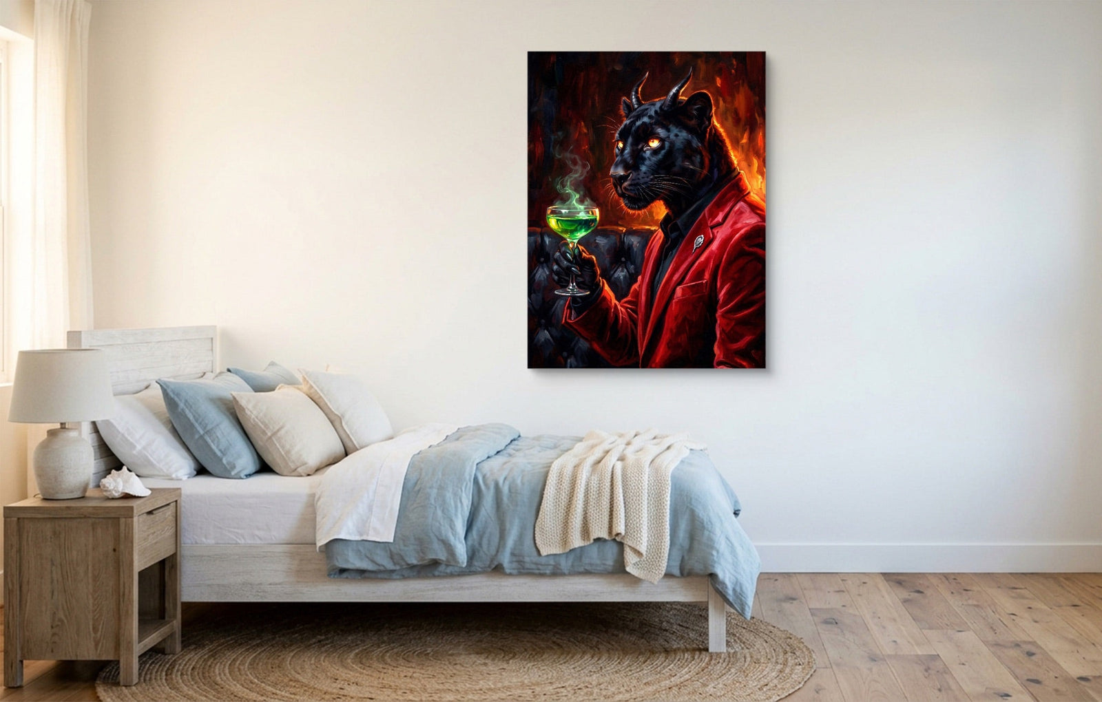 Devilish Panther — devilish panther white studio framed black