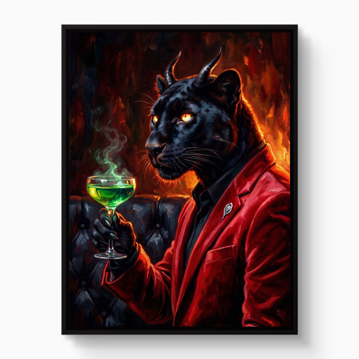 Devilish Panther — devilish panther white studio framed black