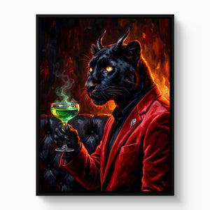 Devilish Panther — devilish panther white studio framed black