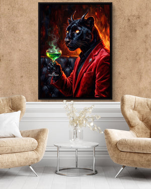 Devilish Panther — devilish panther psd clay wall tan chairs 1port framed black
