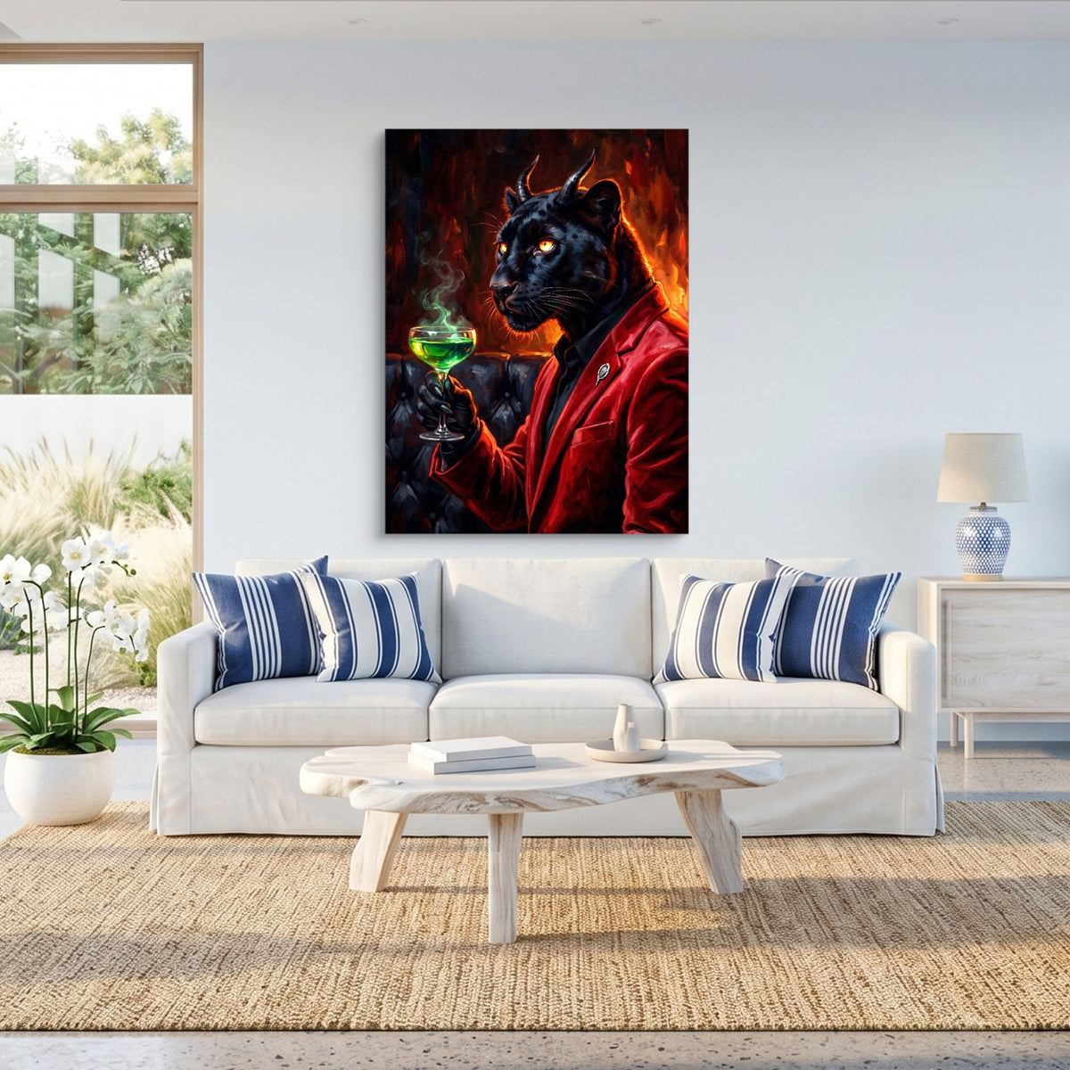 Devilish Panther — devilish panther sq beach house 1port flush print