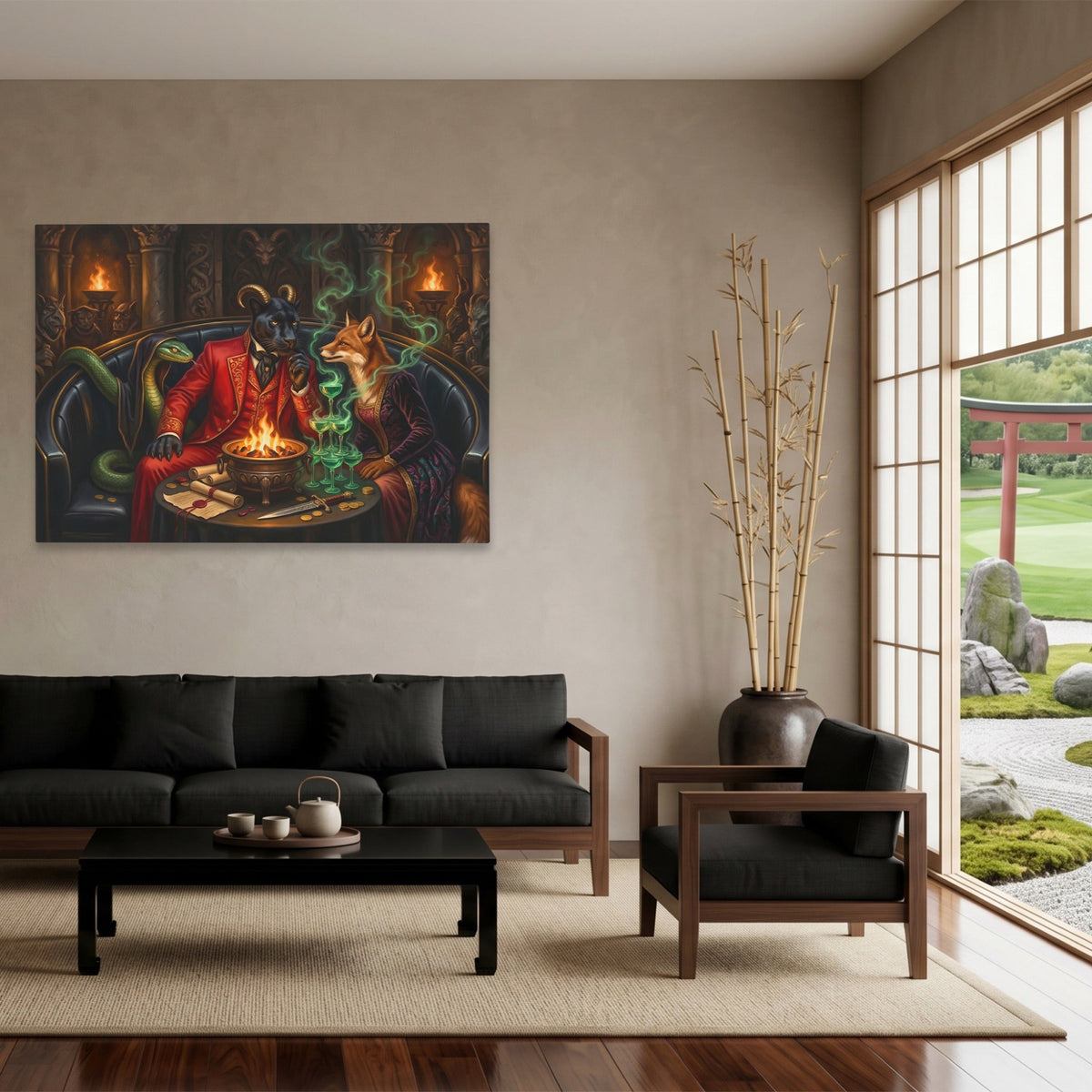 Devil's Emerald Covenant canvas wall art, room view