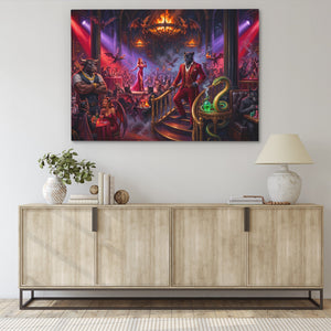 Devil's Night Club canvas wall art, room view