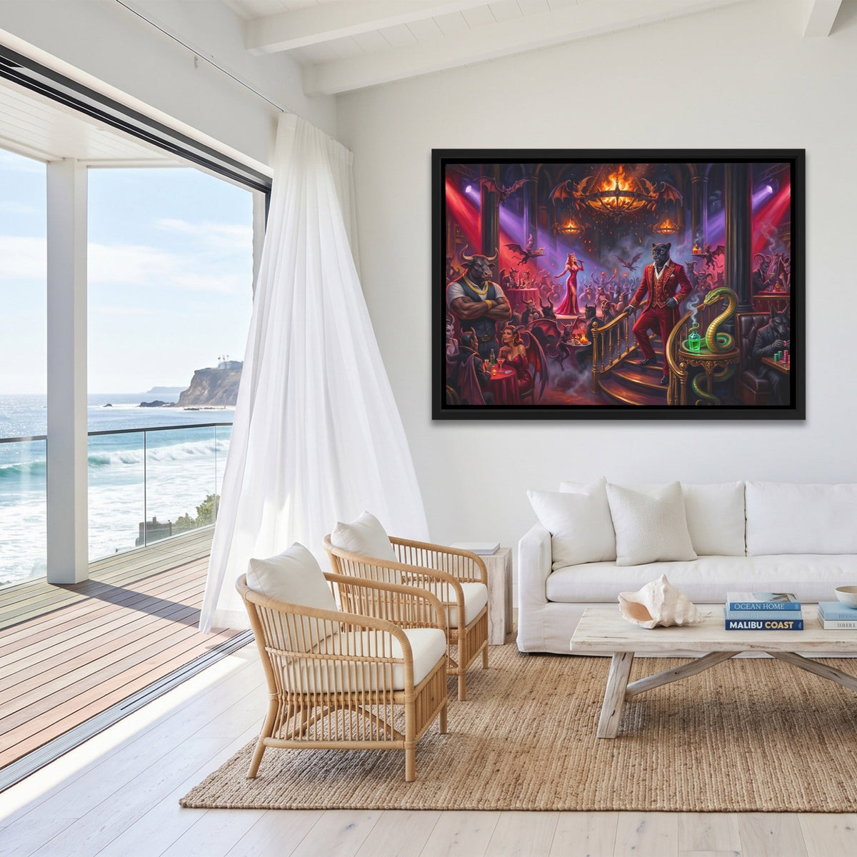 Devil's Night Club canvas wall art, room view