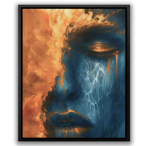 a painting of a man's face is shown