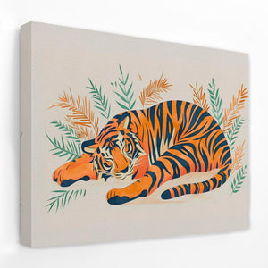 Napping Tiger: Peaceful Jungle Scene for Your Home - Luxury Wall Art 