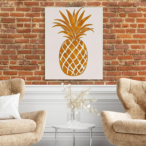 Juicy Pineapple Beige Art Print - Luxury Wall Art 