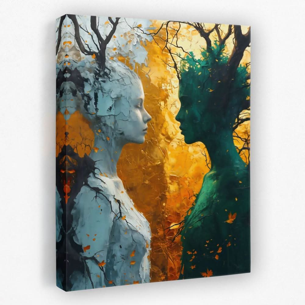 Dichotomy of Nature - Female Canvas Wall Art