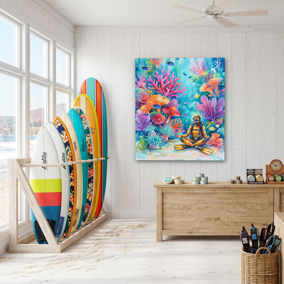 Diver Coral Meditation — Diver Coral Meditation Surfshop Port 63