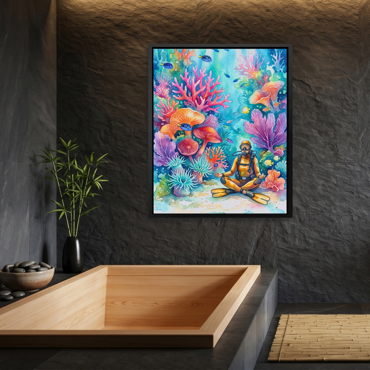 Diver Coral Meditation — Diver Coral Meditation Bamboo Bathroom Port 9