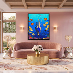 Diver Coral Reef - Luxury Wall Art