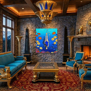 Diver Coral Reef - Luxury Wall Art