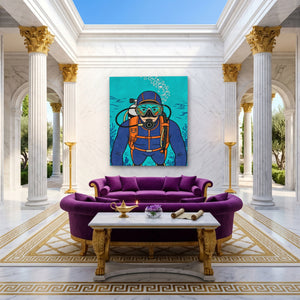 Diver Deep Reflection - Luxury Wall Art