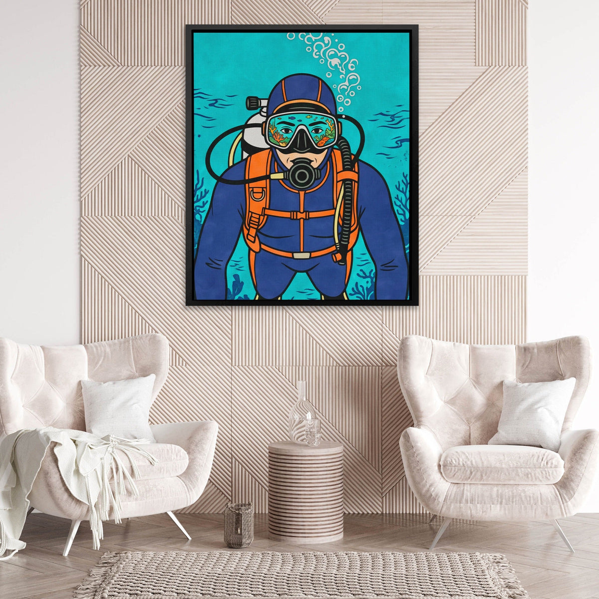 Diver Deep Reflection - Luxury Wall Art