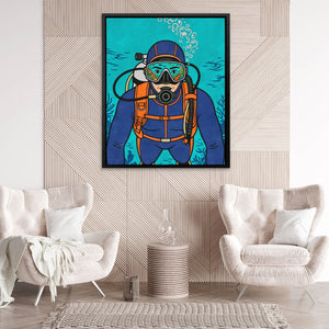 Diver Deep Reflection - Luxury Wall Art