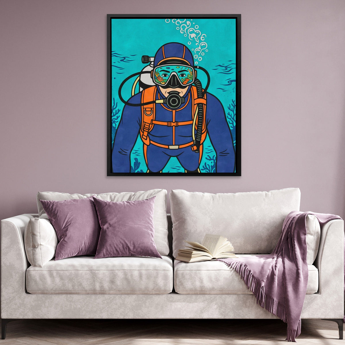 Diver Deep Reflection - Luxury Wall Art