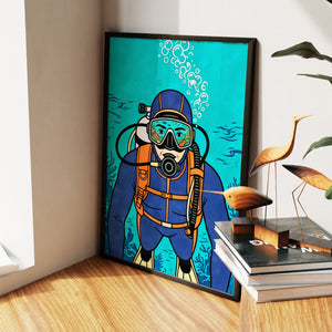 Diver Deep Reflection - Luxury Wall Art