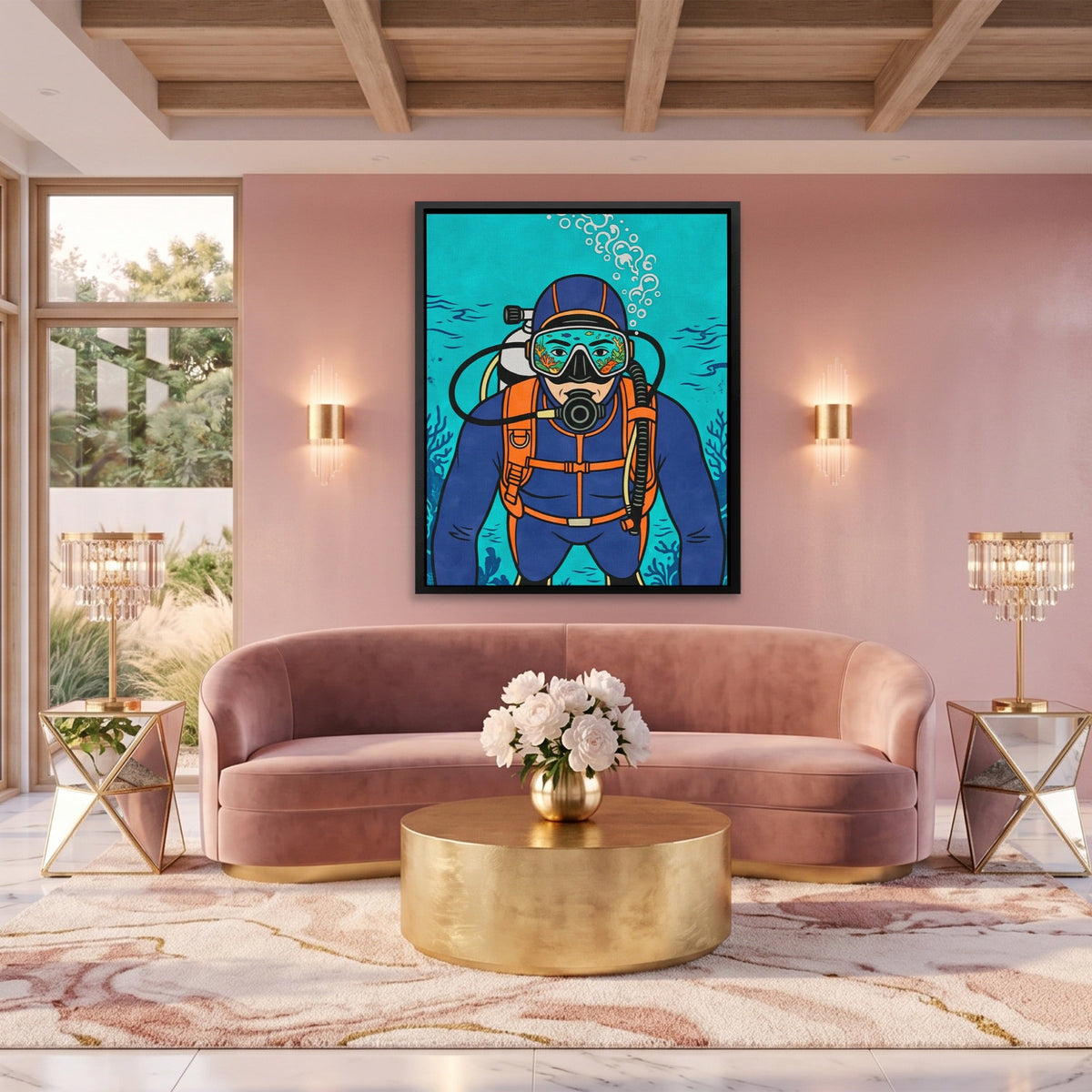 Diver Deep Reflection - Luxury Wall Art
