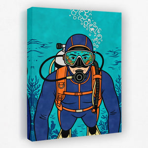 Diver Deep Reflection - Luxury Wall Art