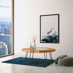 Diver Descending Abyss - Luxury Wall Art