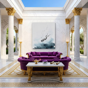 Diver Descending Abyss - Luxury Wall Art