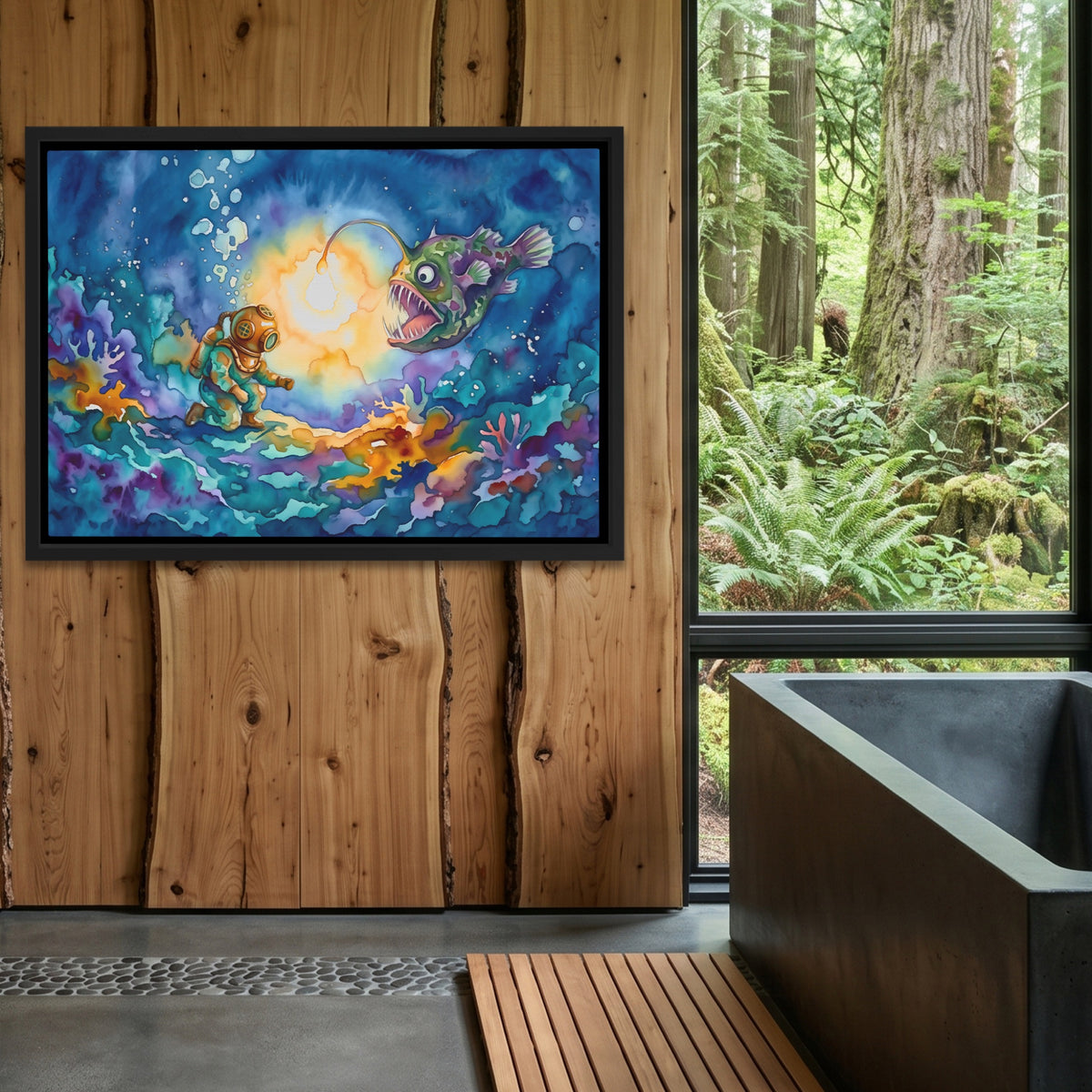 Diver Lantern Discovery — Diver Lantern Discovery Outdoor Bathroom Log Land 170