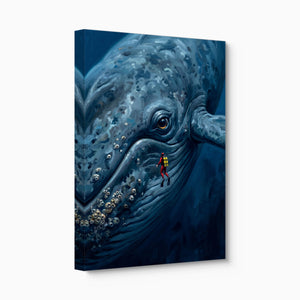 Diver Meets Ocean Giant — diver meets ocean giant angled flush print