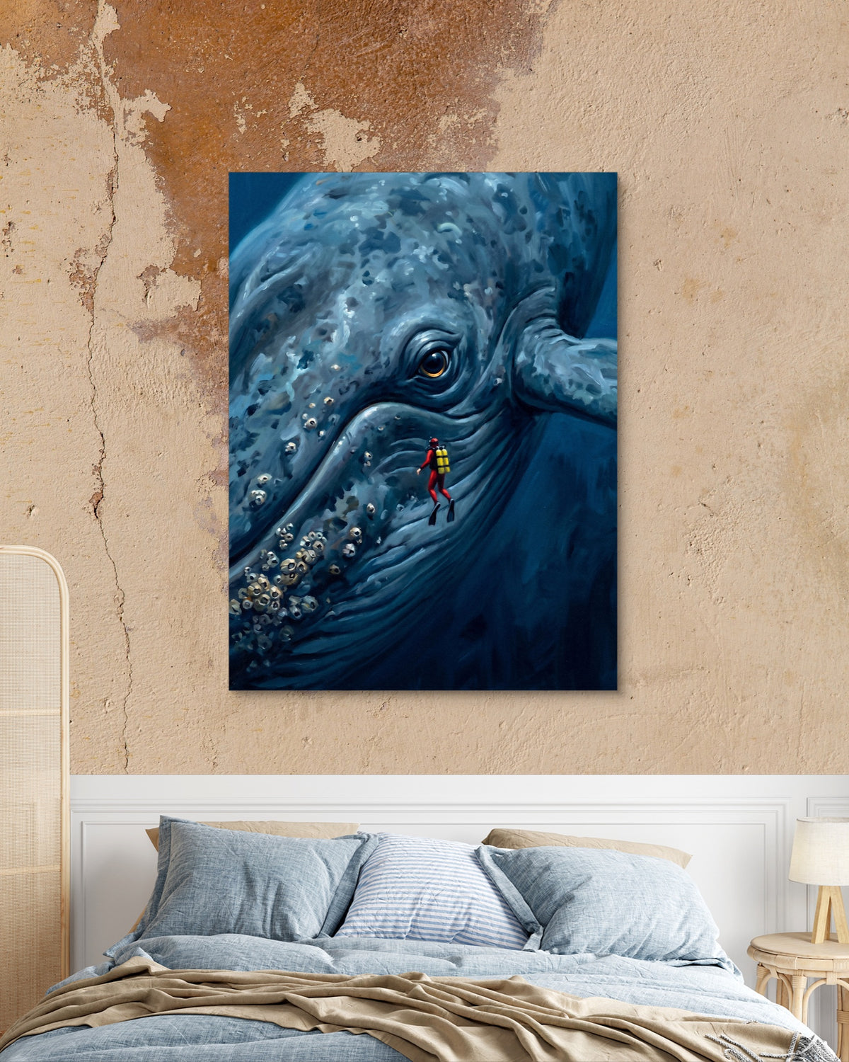 Diver Meets Ocean Giant — diver meets ocean giant psd mocha bedroom 1port flush print