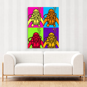 Diver Pop Quartet — diver pop quartet sq cute couch cbrown couch 1port flush print