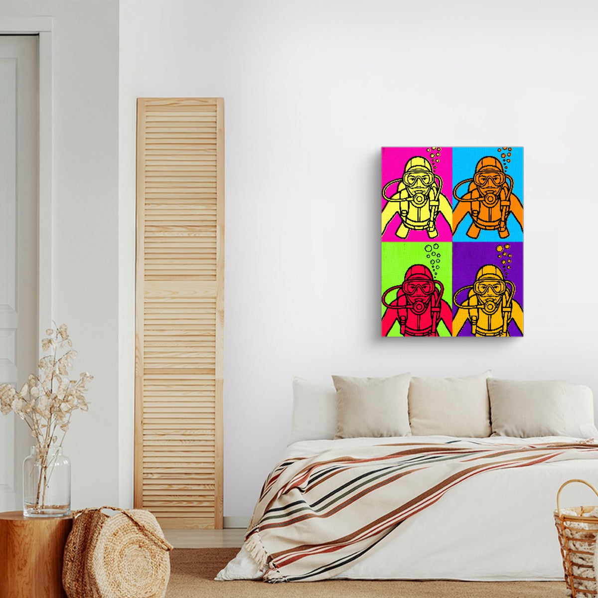 Diver Pop Quartet — diver pop quartet sq land nice bedroom 1port flush print