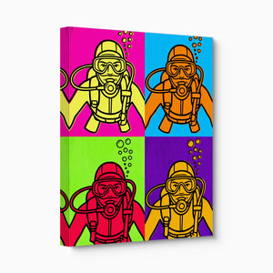 Diver Pop Quartet — diver pop quartet angled flush print