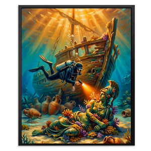 Diver Sunken Wreck - Luxury Wall Art