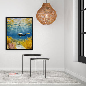 Diver's Coral Depths - Luxury Wall Art