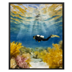Diver's Coral Depths - Luxury Wall Art