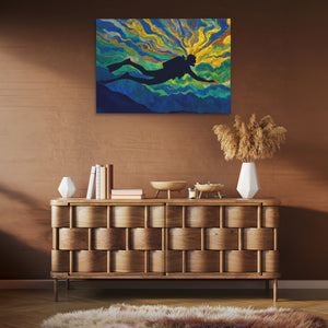Divers Golden Ascent - Luxury Wall Art