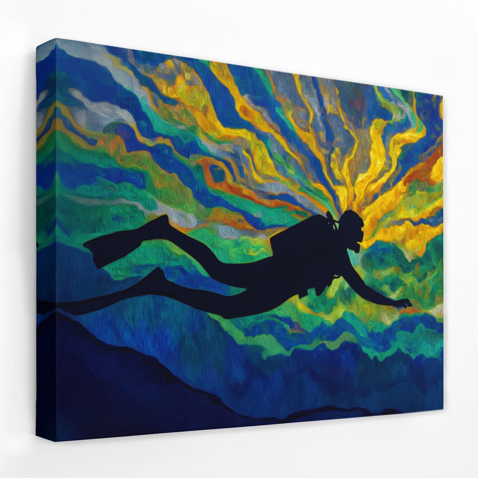 Divers Golden Ascent - Luxury Wall Art